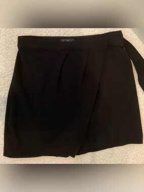 bebe Black Wrap-Style Skort with Side Tie